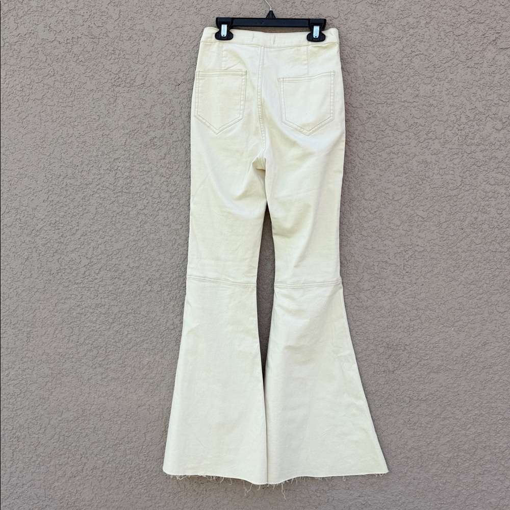 Blank Paige Cream Flare Jeans - High Waist Wide Leg - Picture 3 of 9